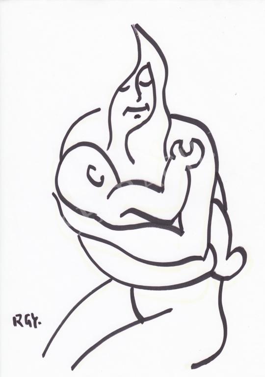 Eladó  Rózsahegyi György - Gyermeket tartó akt festménye